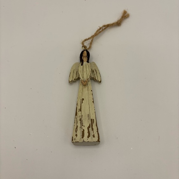 Vintage Rustic Farmhouse Cream Angel Christmas Ornament - Picture 1 of 3